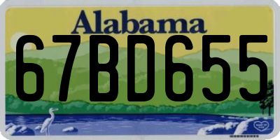 AL license plate 67BD655