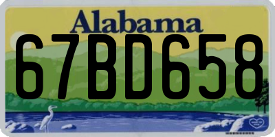 AL license plate 67BD658