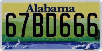 AL license plate 67BD666