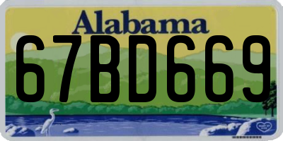 AL license plate 67BD669