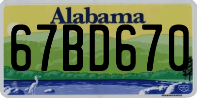 AL license plate 67BD670