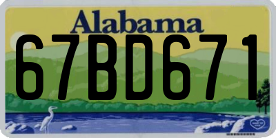 AL license plate 67BD671