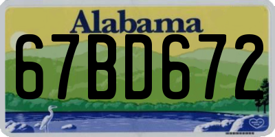 AL license plate 67BD672