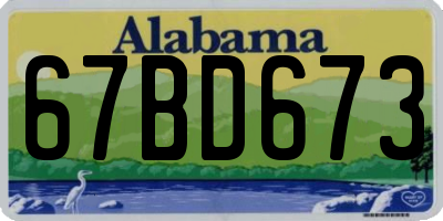 AL license plate 67BD673