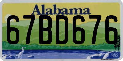 AL license plate 67BD676