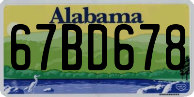 AL license plate 67BD678