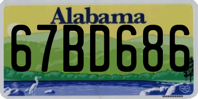 AL license plate 67BD686