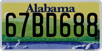 AL license plate 67BD688