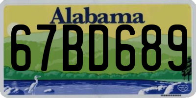 AL license plate 67BD689