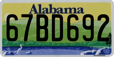 AL license plate 67BD692