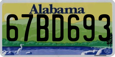 AL license plate 67BD693