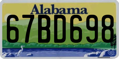 AL license plate 67BD698