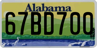 AL license plate 67BD700