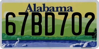 AL license plate 67BD702