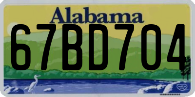 AL license plate 67BD704