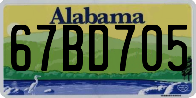 AL license plate 67BD705