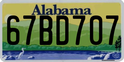 AL license plate 67BD707
