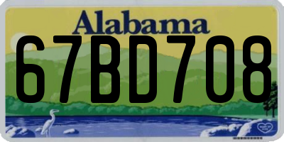 AL license plate 67BD708