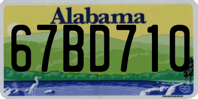 AL license plate 67BD710