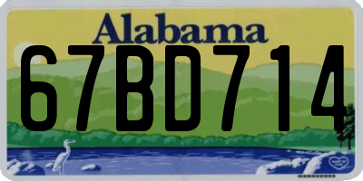 AL license plate 67BD714