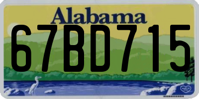 AL license plate 67BD715