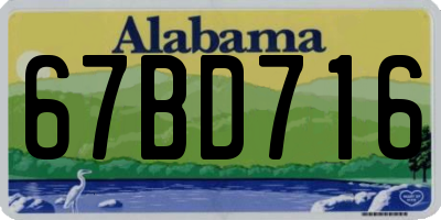 AL license plate 67BD716