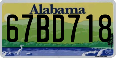 AL license plate 67BD718