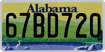 AL license plate 67BD720