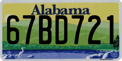 AL license plate 67BD721