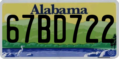 AL license plate 67BD722