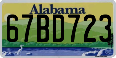 AL license plate 67BD723