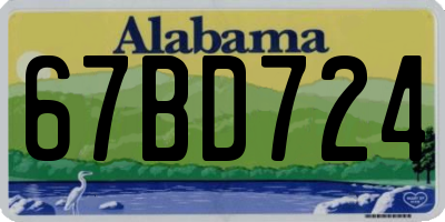 AL license plate 67BD724