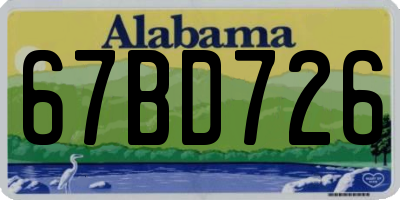 AL license plate 67BD726