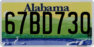 AL license plate 67BD730