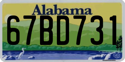 AL license plate 67BD731