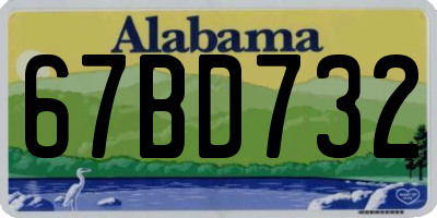 AL license plate 67BD732
