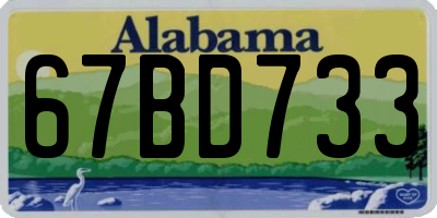 AL license plate 67BD733