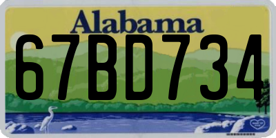 AL license plate 67BD734
