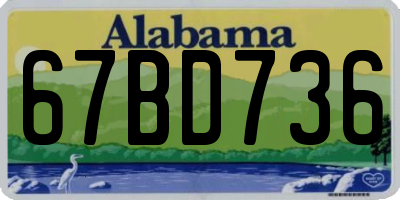AL license plate 67BD736