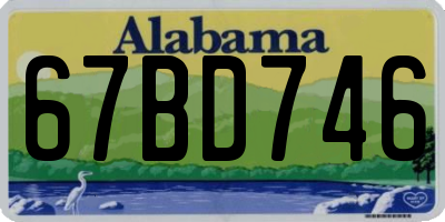 AL license plate 67BD746