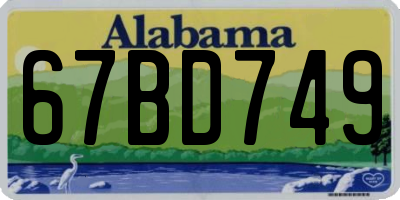 AL license plate 67BD749