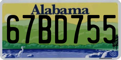 AL license plate 67BD755