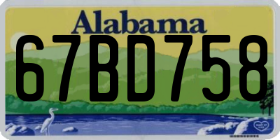 AL license plate 67BD758