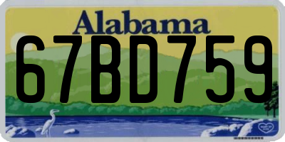 AL license plate 67BD759