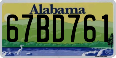AL license plate 67BD761