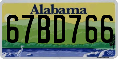 AL license plate 67BD766