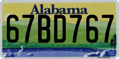 AL license plate 67BD767