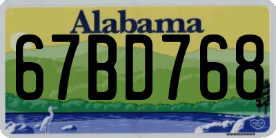 AL license plate 67BD768