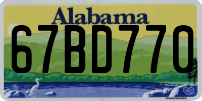 AL license plate 67BD770