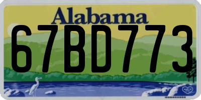 AL license plate 67BD773